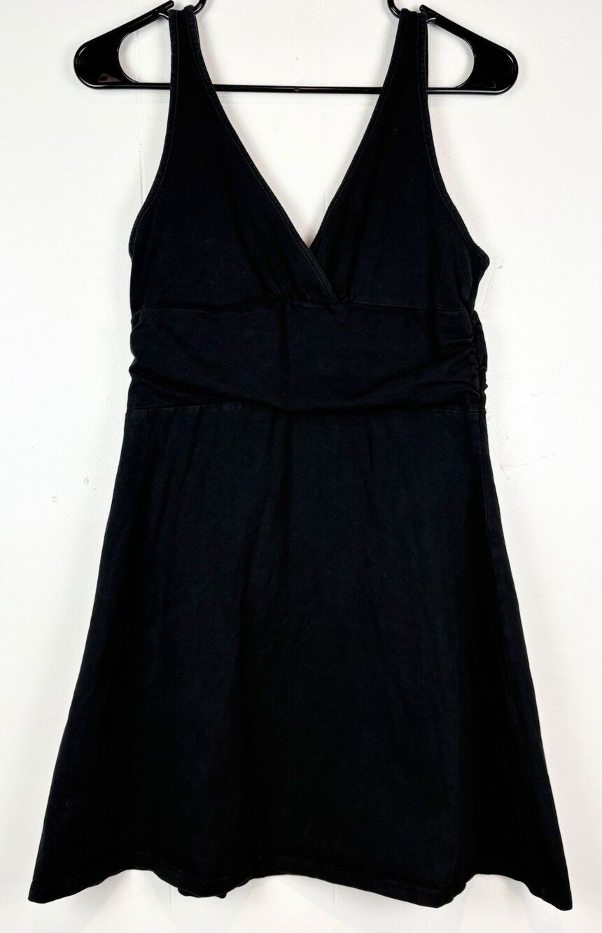 Patagonia Dress Medium Black Casual A-Line Summer Organic Cotton Casual Margot